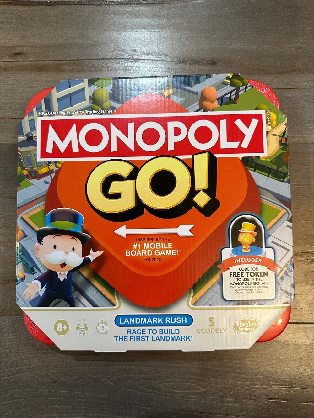 Hasbro Monopoly GO! Board Game - Red, Orange, Yellow, Blue, Green